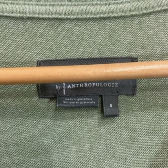 Anthropologie Green Fuzzy Faux Wrap Sweater - Picture 6 of 10